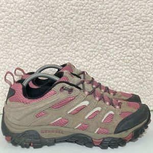 Merrell Womens Moab 2 Leather Upper Vibram Soles Low Hiking Trail Shoes SZ US 8